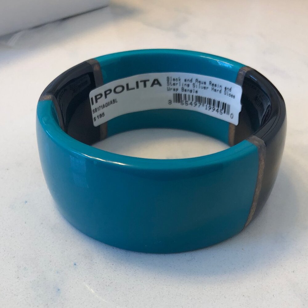 Ippolita Turquoise, black resin and silver bangle